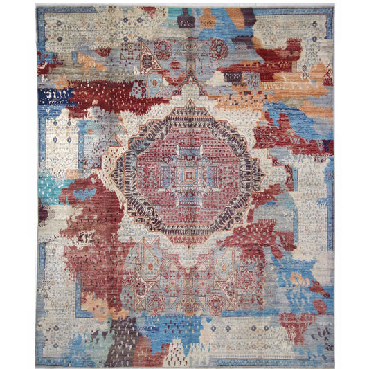 ARYANA ARYAN RED / LIGHT BLUE 8' X 9'10"