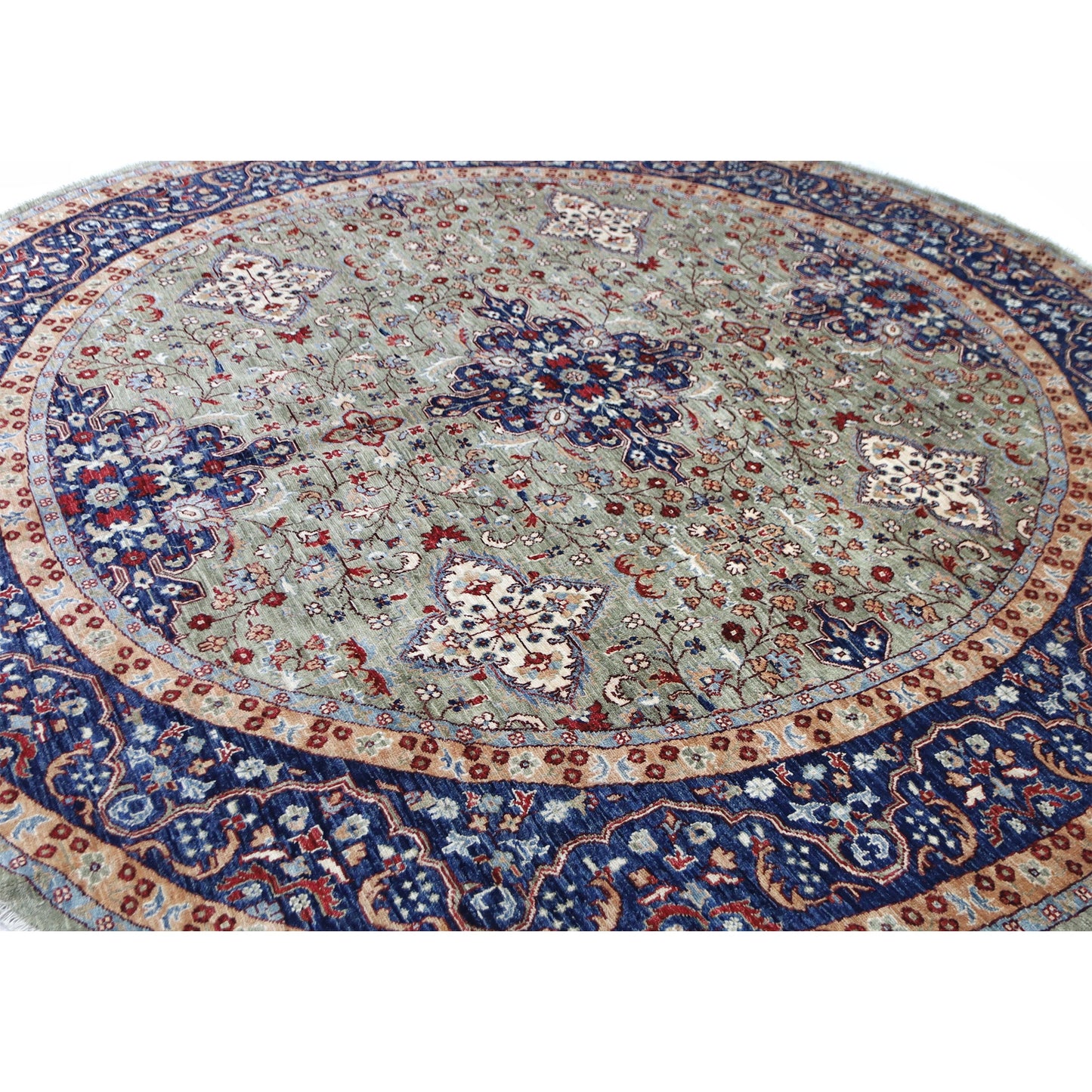 ARYANA ARYAN LIGHT GREEN / NAVY 8'9" X 8'11"