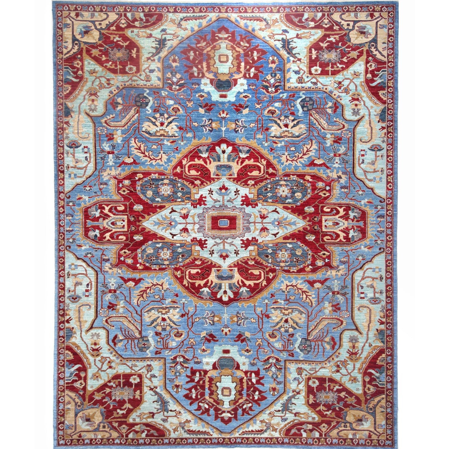 ARYANA ARYAN LIGHT BLUE / RED 8'10" X 11'9"