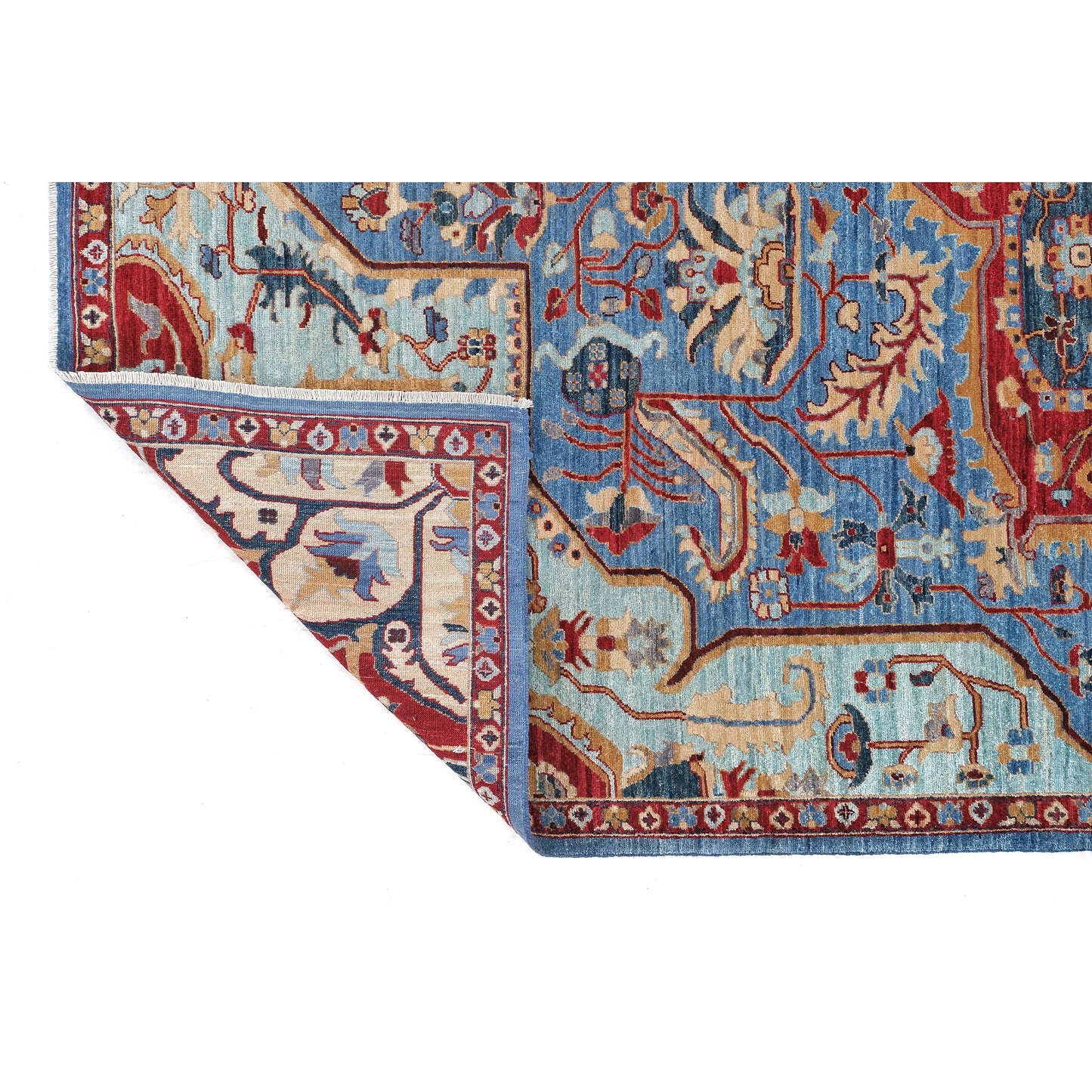 ARYANA ARYAN LIGHT BLUE / RED 8'10" X 11'9"