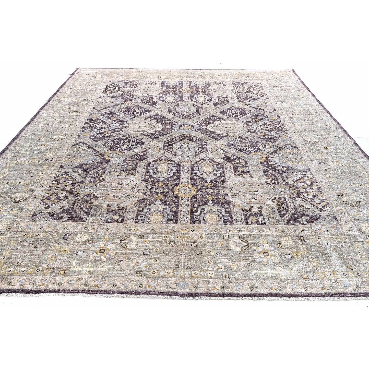 ARYANA ARYAN LIGHT GREEN / BLACK 8'11" X 11'11"