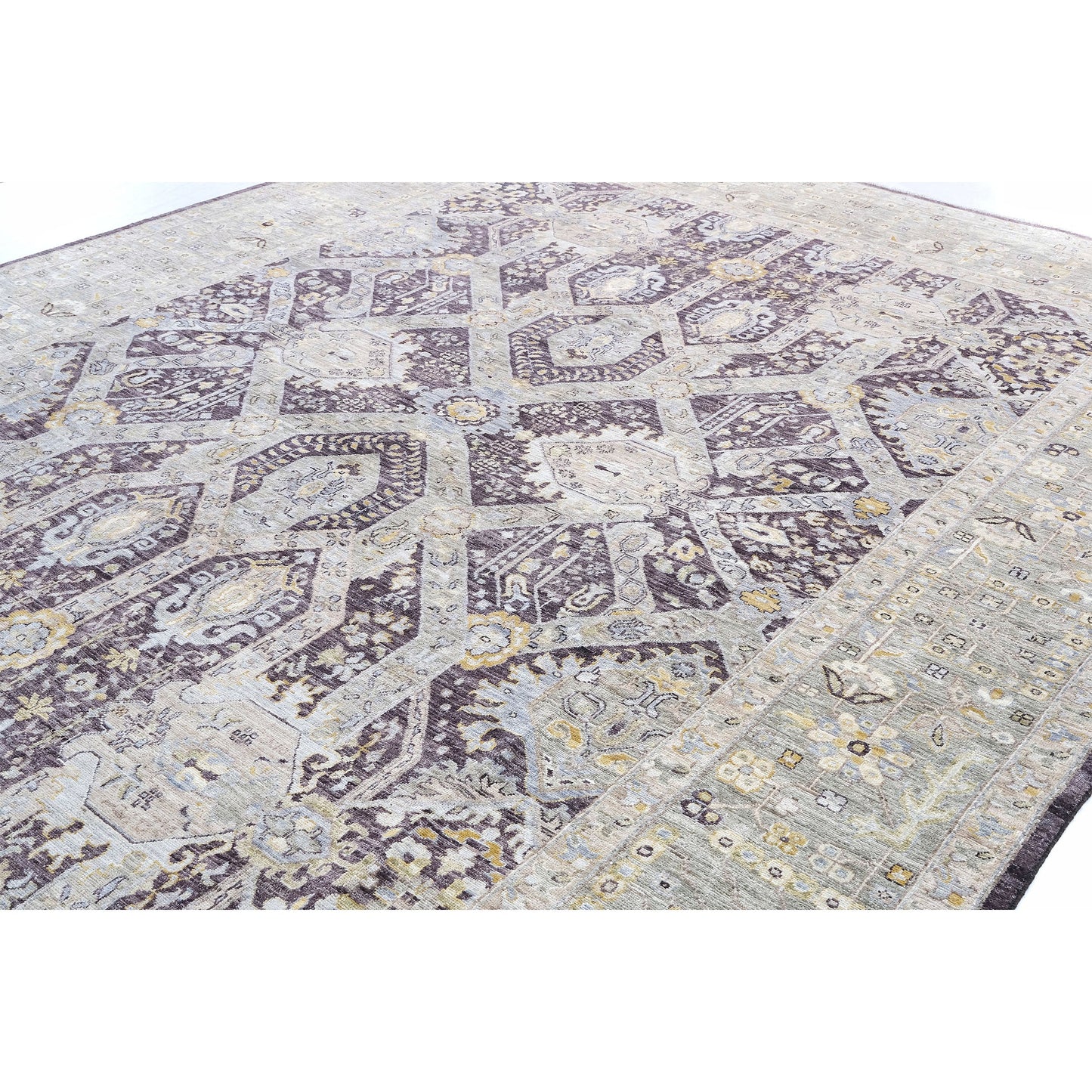 ARYANA ARYAN LIGHT GREEN / BLACK 8'11" X 11'11"