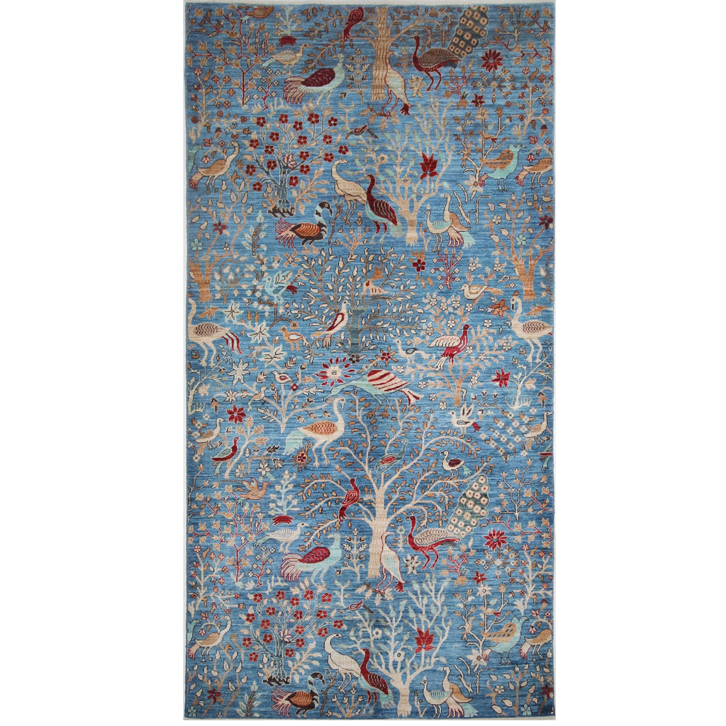 ARYANA ARYAN LIGHT BLUE / RED 5'1" X 10'1"