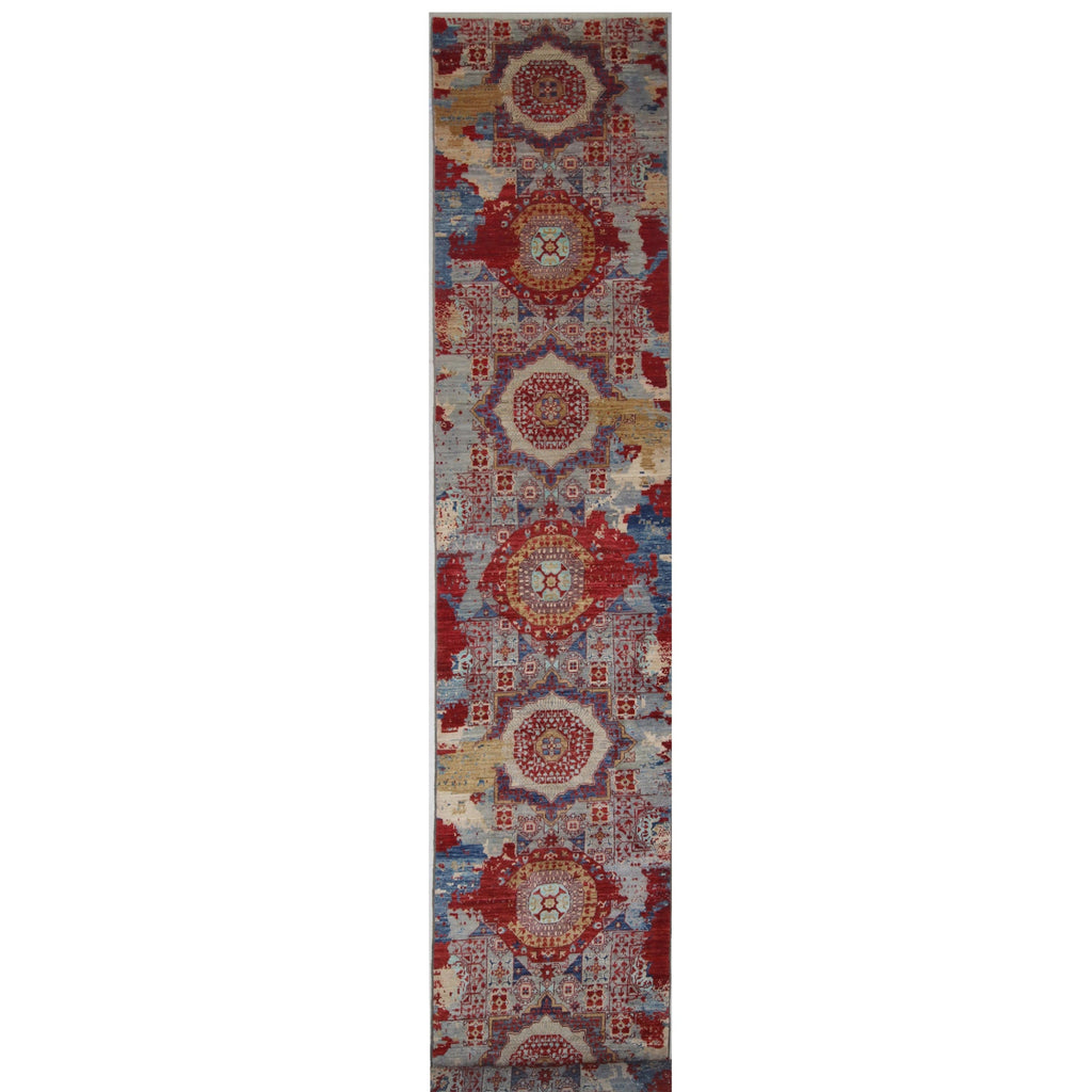 ARYANA ARYAN RED / LIGHT BLUE 2'7" X 17'8"