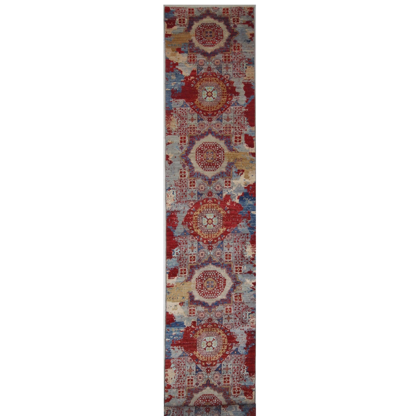 ARYANA ARYAN RED / LIGHT BLUE 2'7" X 17'8"