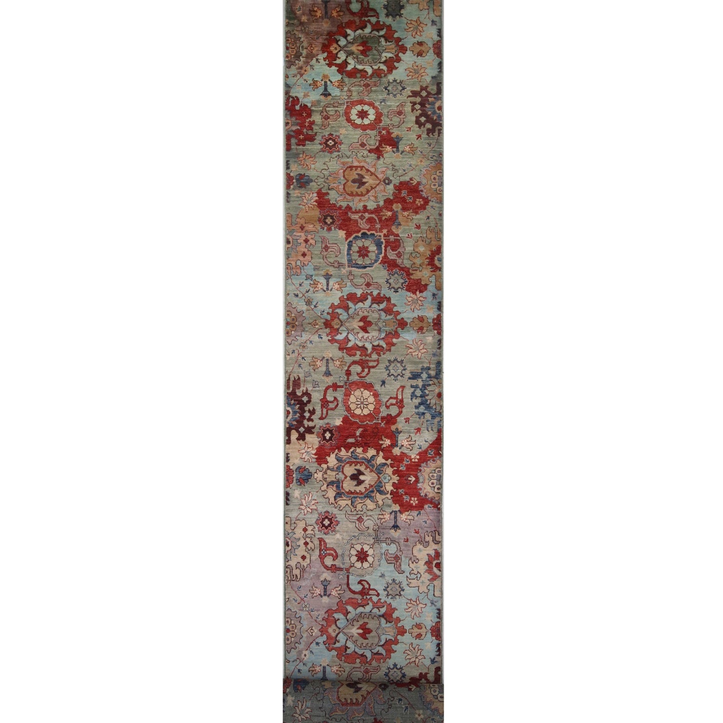 ARYANA ARYAN LIGHT BLUE / RED 2'5" X 22'8"