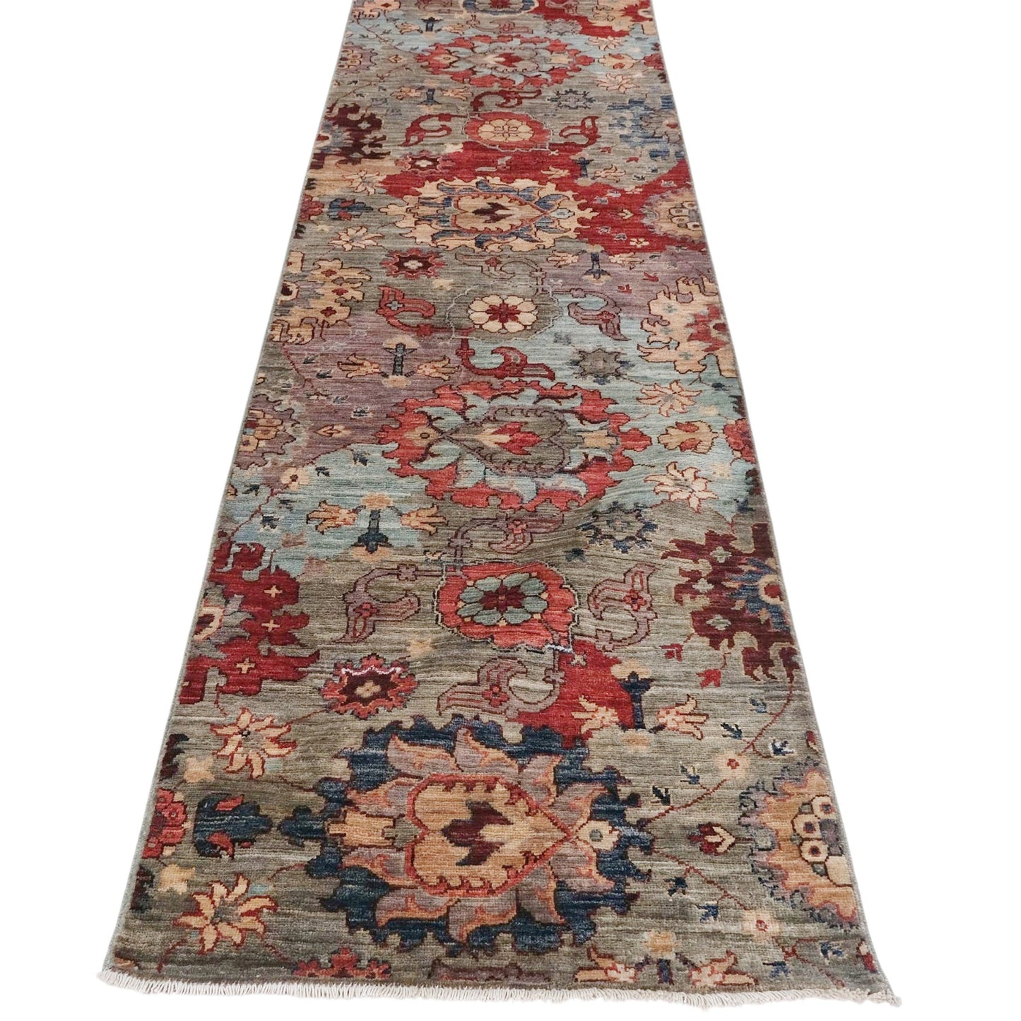 ARYANA ARYAN LIGHT BLUE / RED 2'5" X 22'8"