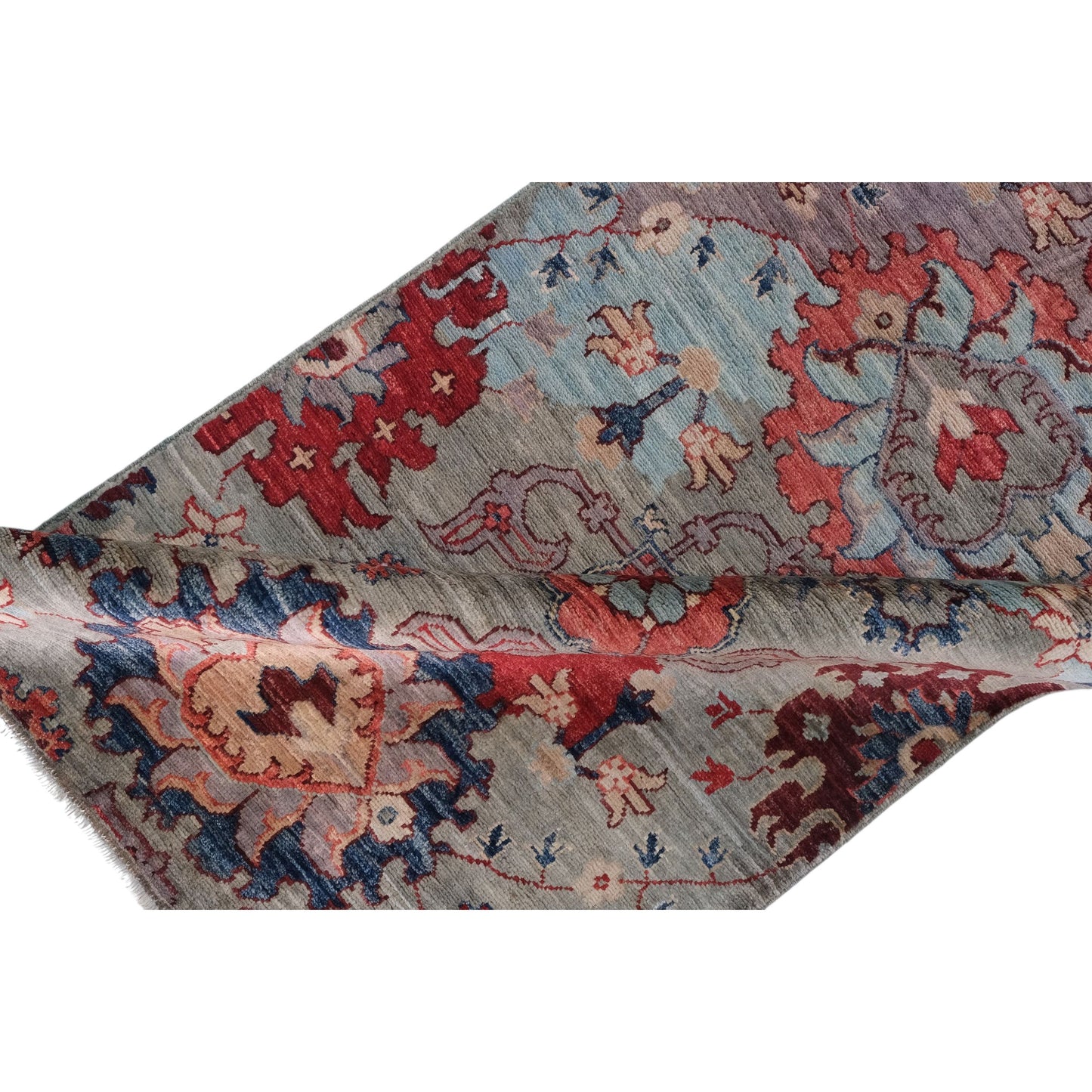 ARYANA ARYAN LIGHT BLUE / RED 2'5" X 22'8"
