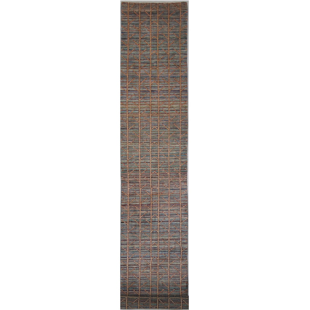 ARYANA ARYAN LIGHT BLUE / CAMEL 2'6" X 15'11"