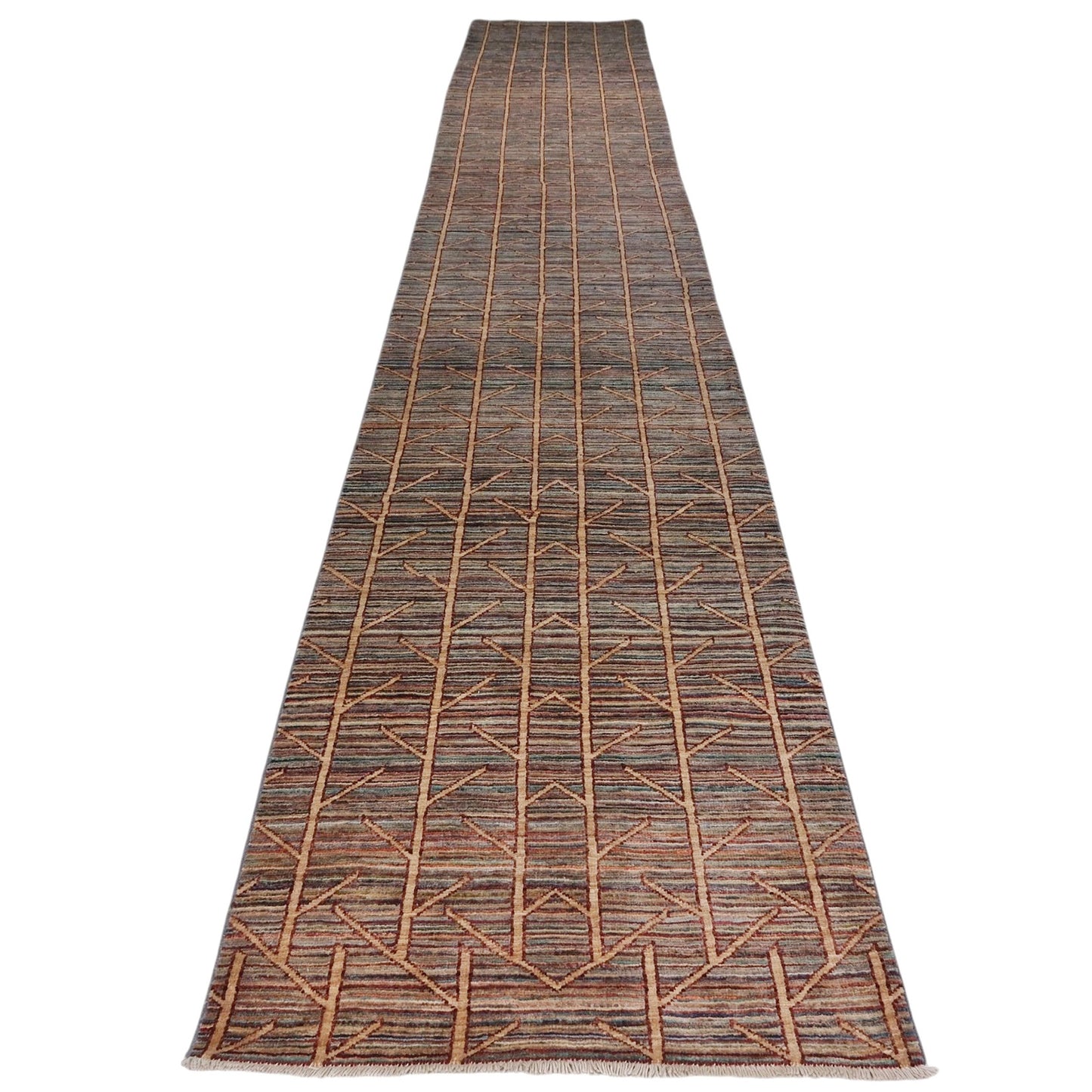 ARYANA ARYAN LIGHT BLUE / CAMEL 2'6" X 15'11"