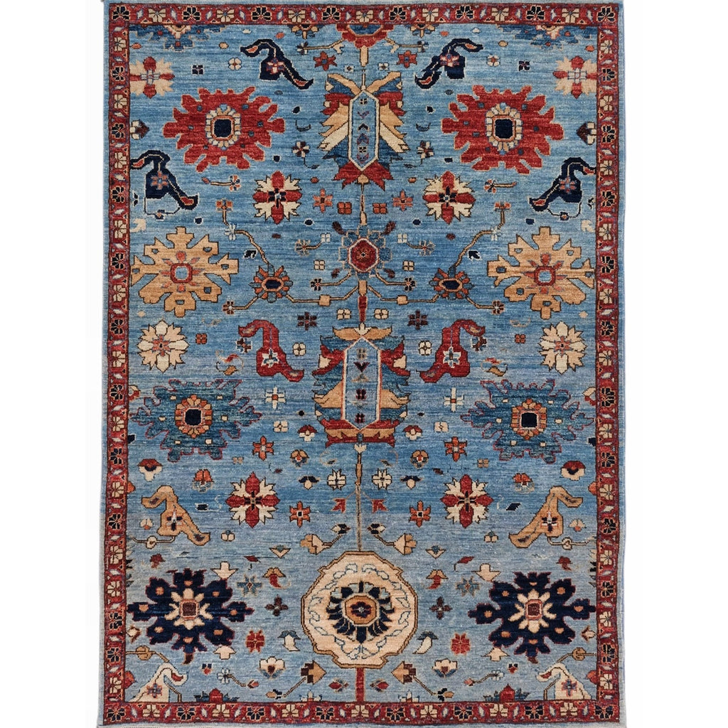 ARYANA ARYAN LIGHT BLUE / RED 4'2" X 5'10"