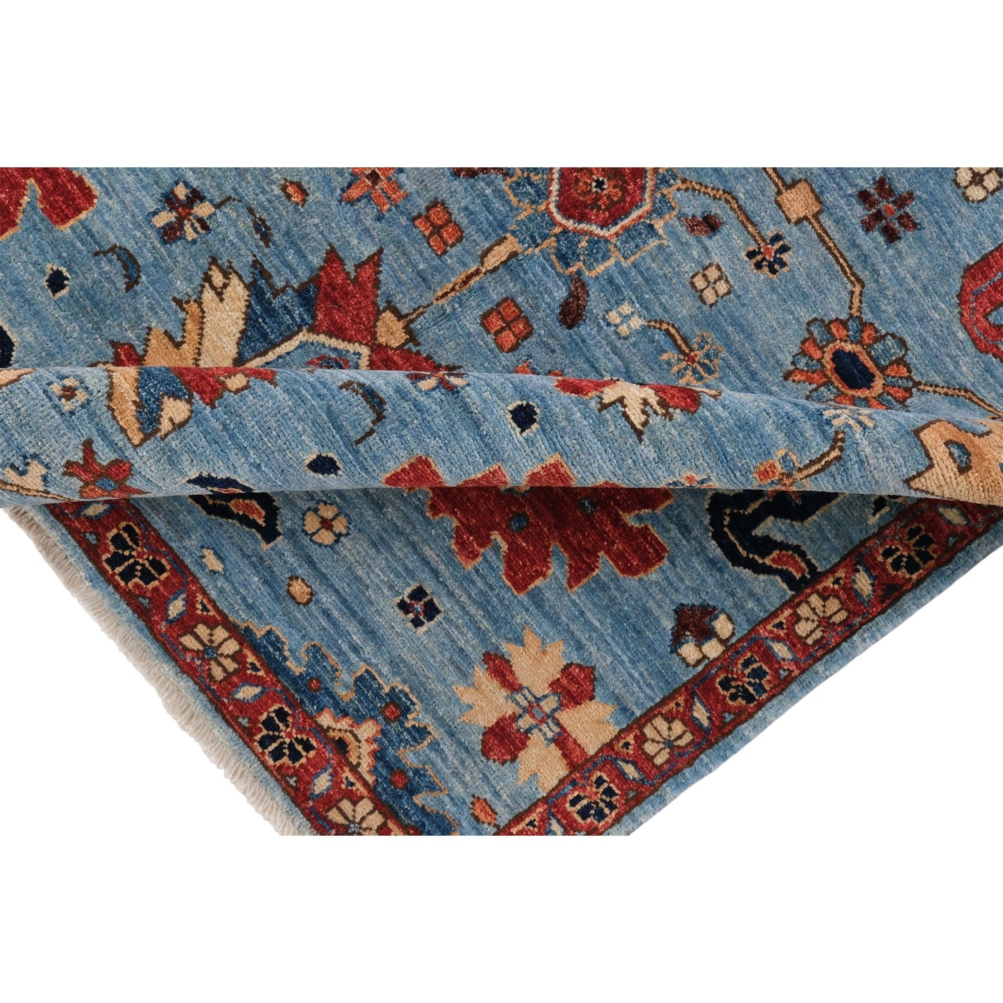 ARYANA ARYAN LIGHT BLUE / RED 4'2" X 5'10"