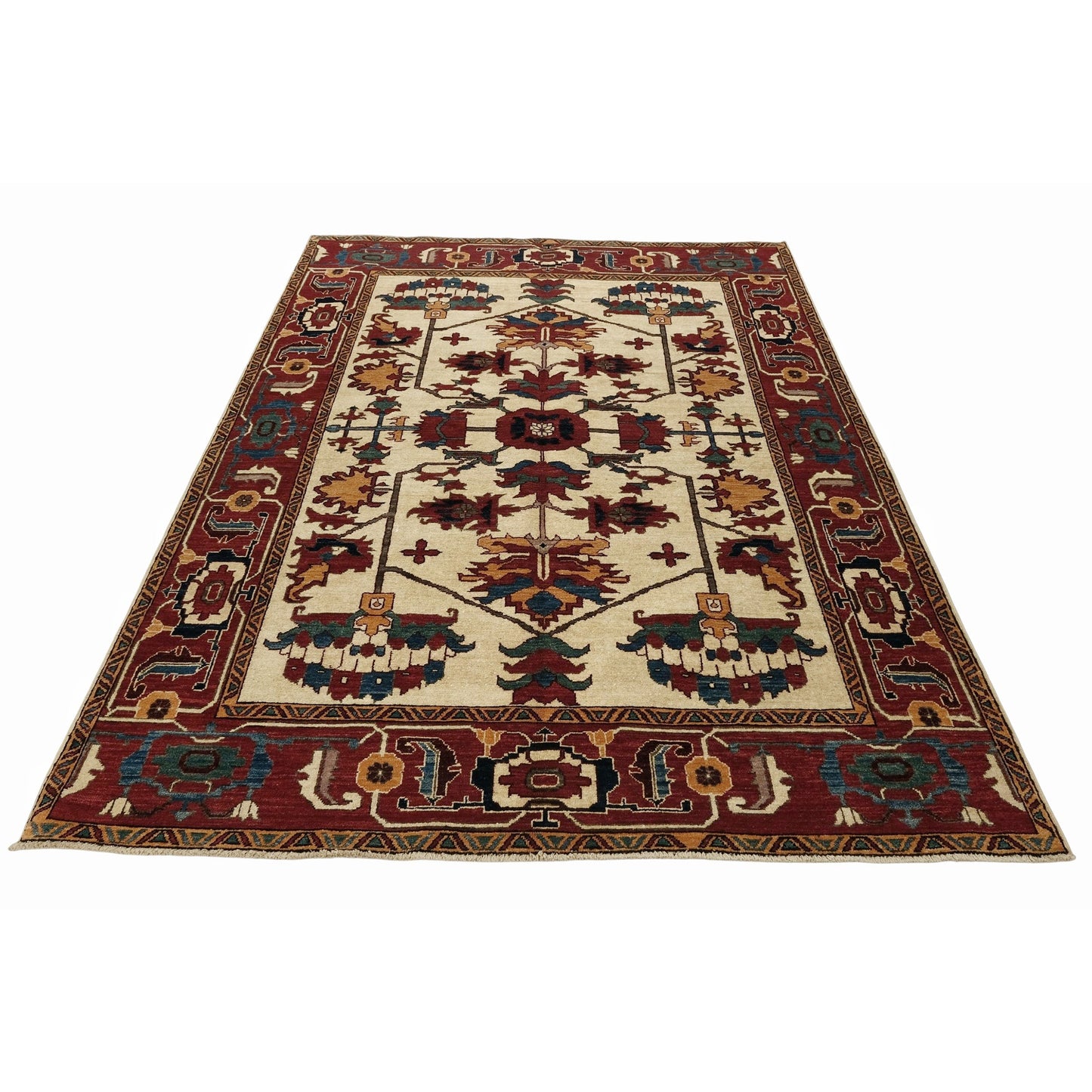 ARYANA ARYAN IVORY / RED 5'2" X 7'1"