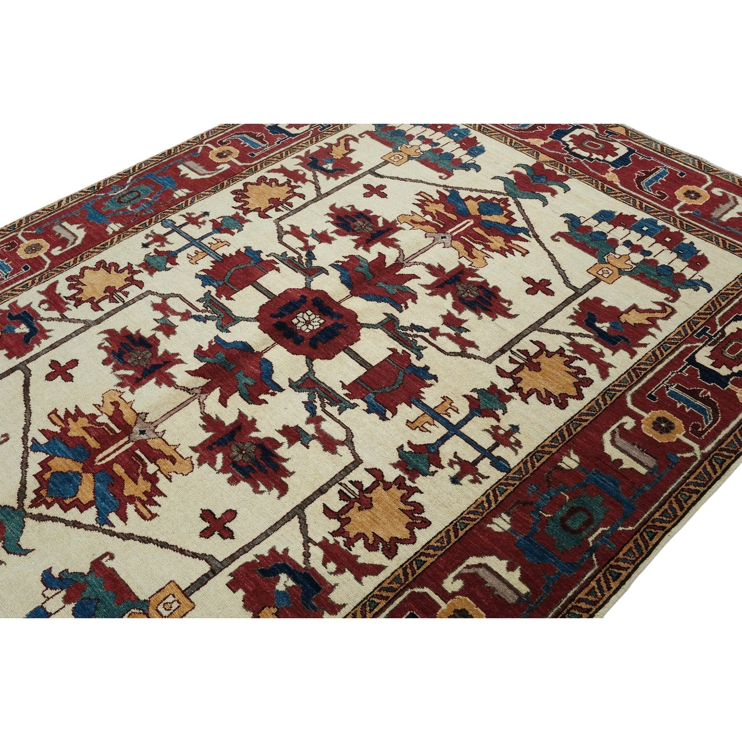 ARYANA ARYAN IVORY / RED 5'2" X 7'1"