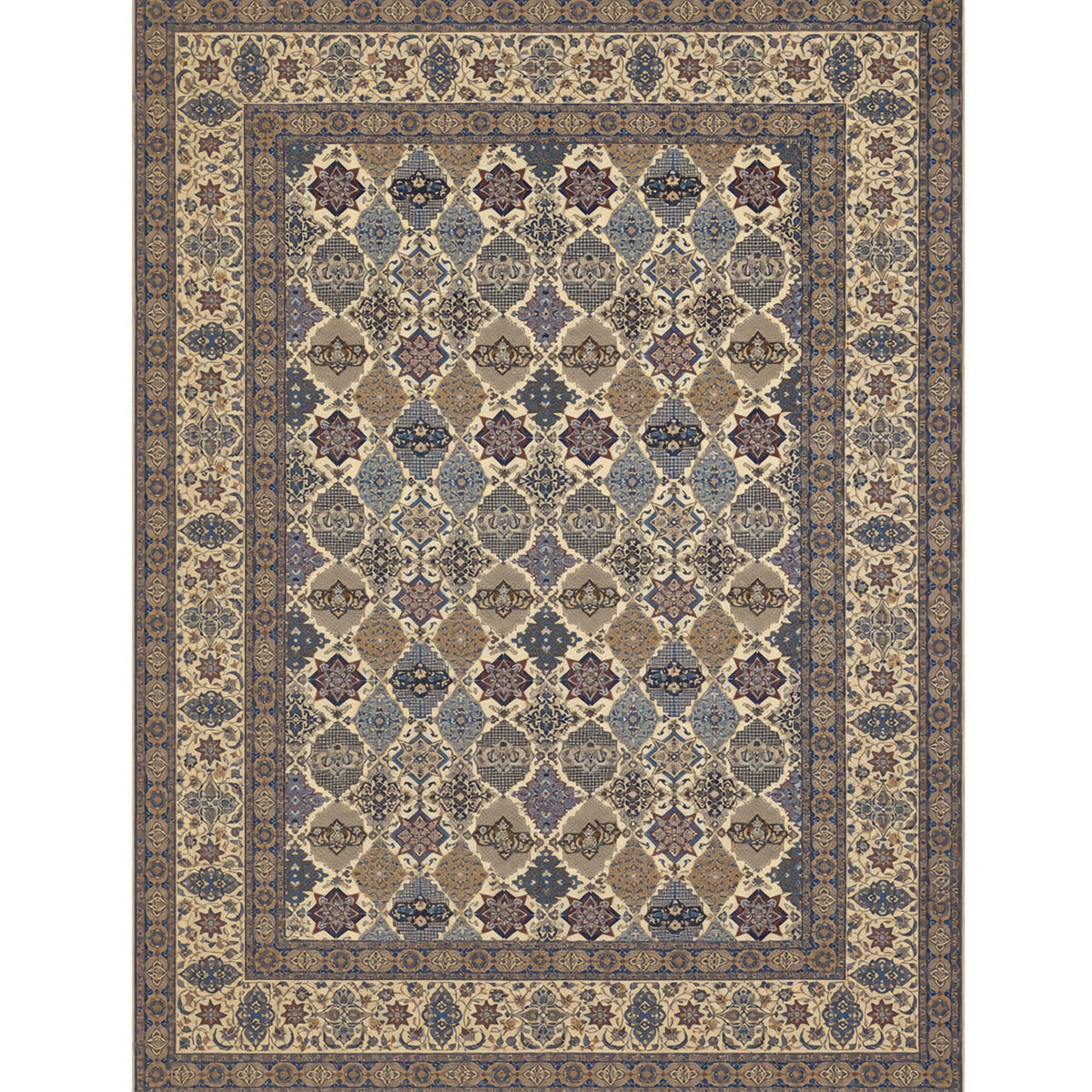 ANTIQUE PERSIAN FINE NAIN BLUE / IVORY 14' X 21'