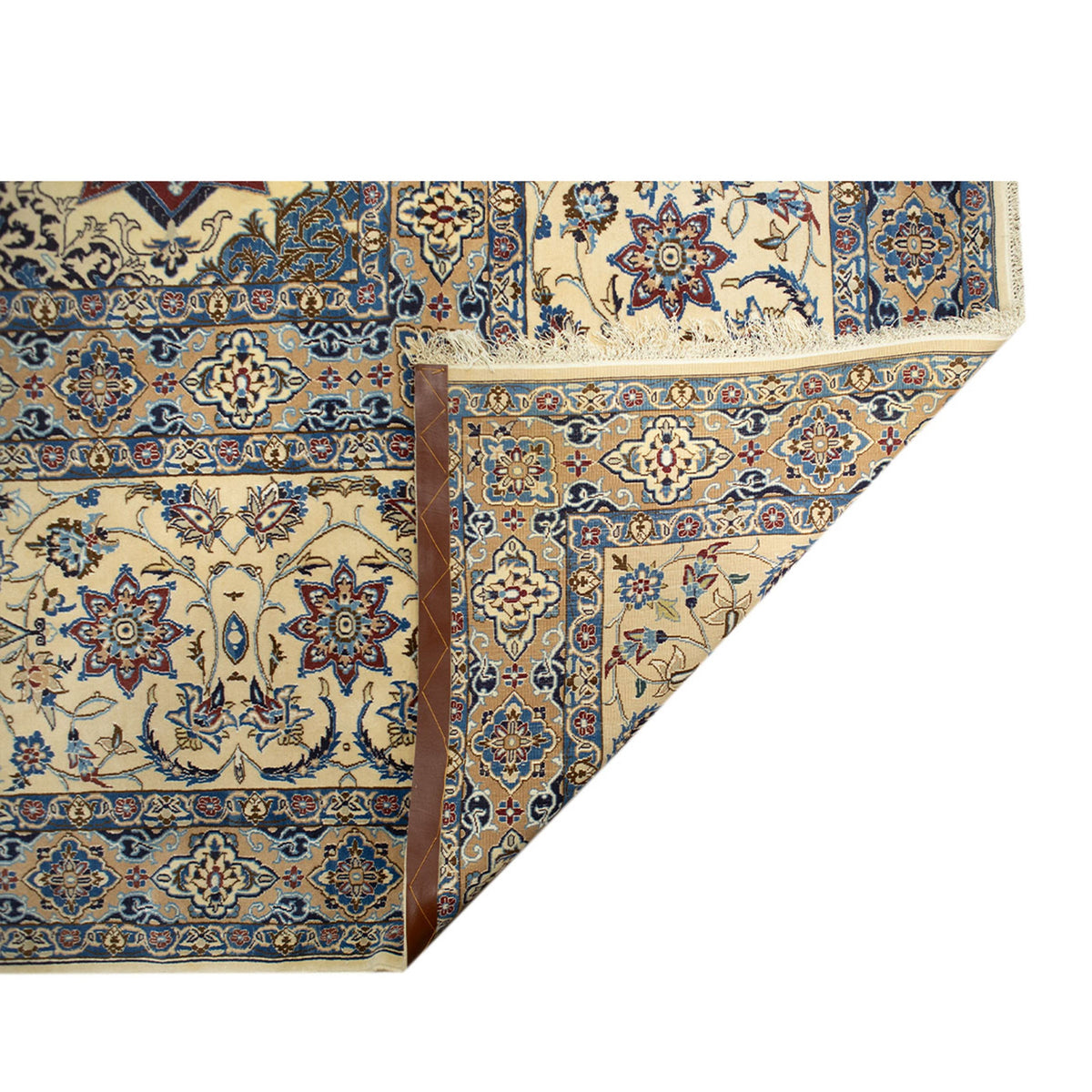 ANTIQUE PERSIAN FINE NAIN BLUE / IVORY 14' X 21'