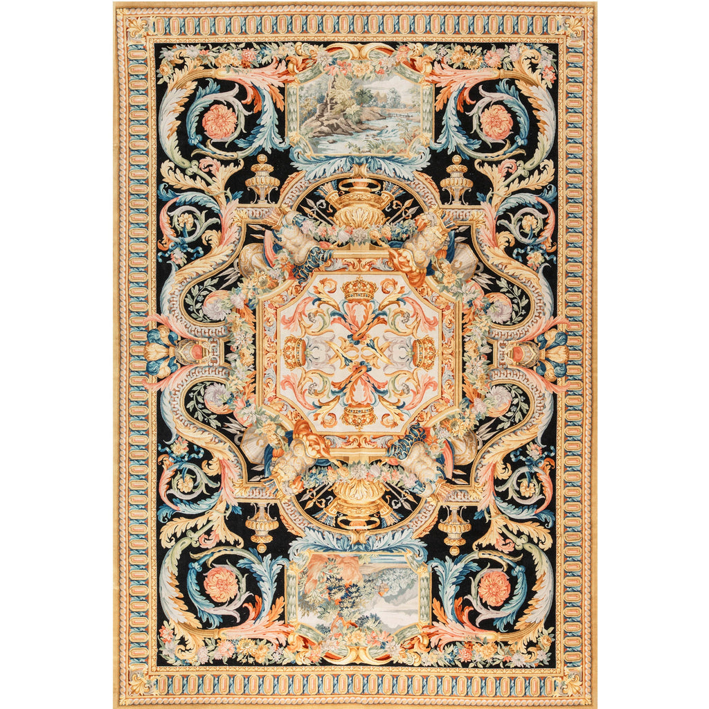 RENAISSANCE SAVONNERIE S191B BLACK / BEIGE 11'1" X 16'1"