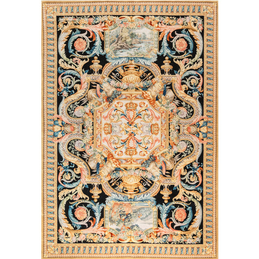RENAISSANCE SAVONNERIE S191B BLACK / BEIGE 11'1" X 16'1"