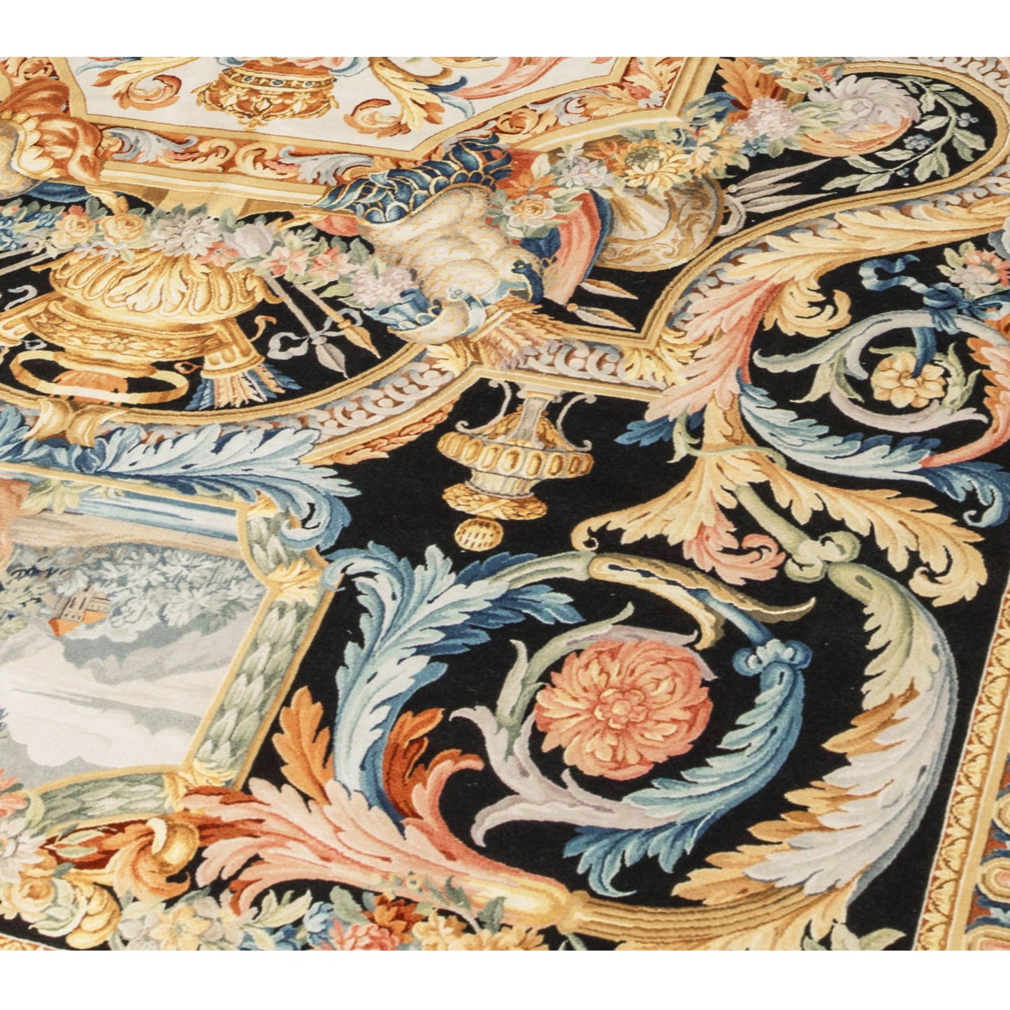 RENAISSANCE SAVONNERIE S191B BLACK / BEIGE 11'1" X 16'1"