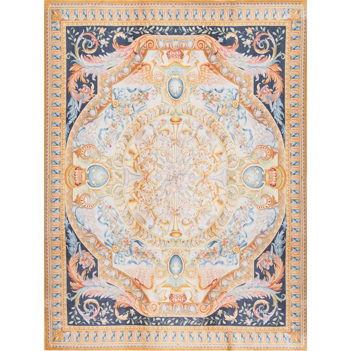 RENAISSANCE SAVONNERIE S194N NAVY / IVORY 9'7" X 12'