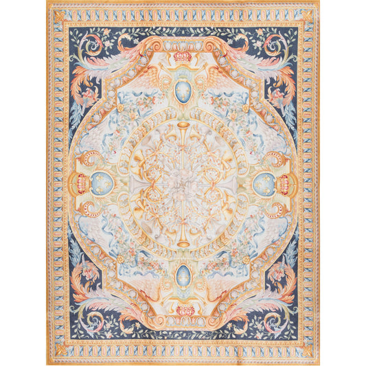 RENAISSANCE SAVONNERIE S194N NAVY / IVORY 9'7" X 12'