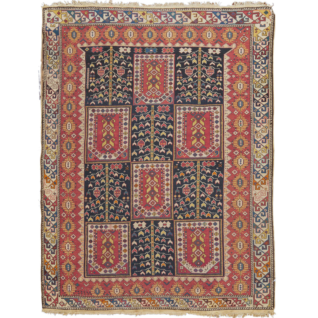 ANTIQUE RUSSIAN SHIRVAN MULTI  4' X 5'4"
