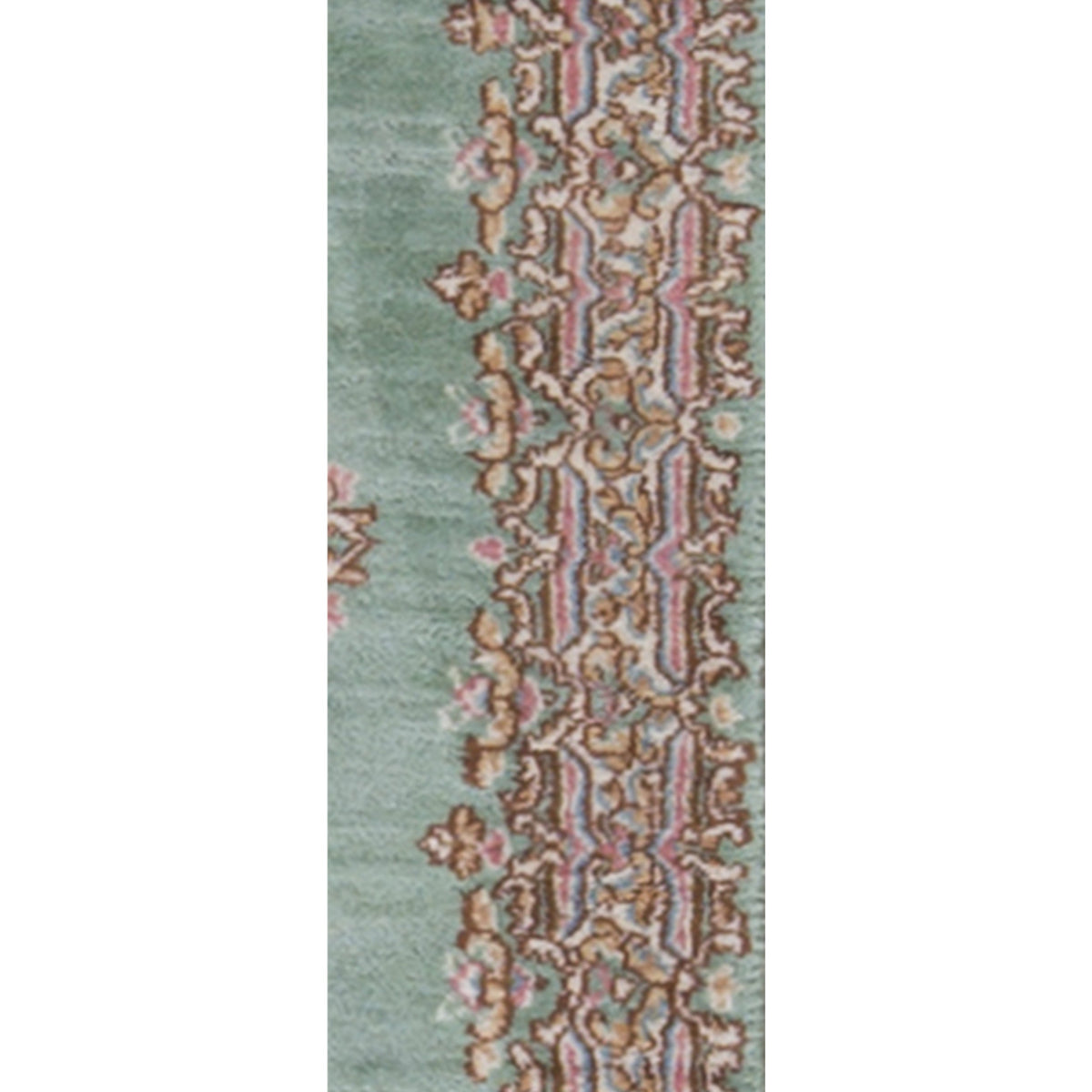 SEMI-ANTIQUE KIRMAN GREEN / IVORY 2' X 3'10"