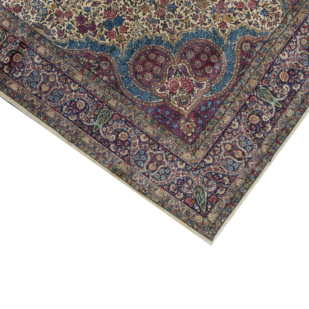 SEMI-ANTIQUE KIRMAN IVORY 9'8" X 15'3"