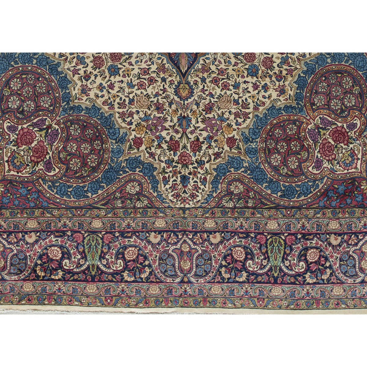 SEMI-ANTIQUE KIRMAN IVORY 9'8" X 15'3"