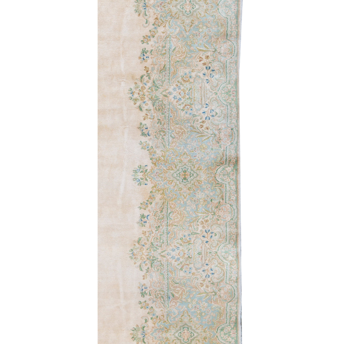 SEMI-ANTIQUE KIRMAN IVORY / ROSE 9'9" X 18'4"