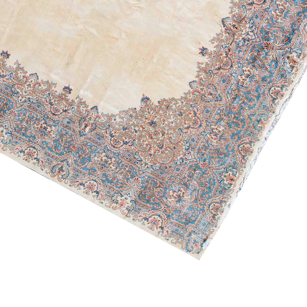 SEMI-ANTIQUE KIRMAN IVORY / BLUE 11'10" X 19'3"
