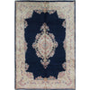 SEMI-ANTIQUE KIRMAN NAVY / IVORY 6' X 9'