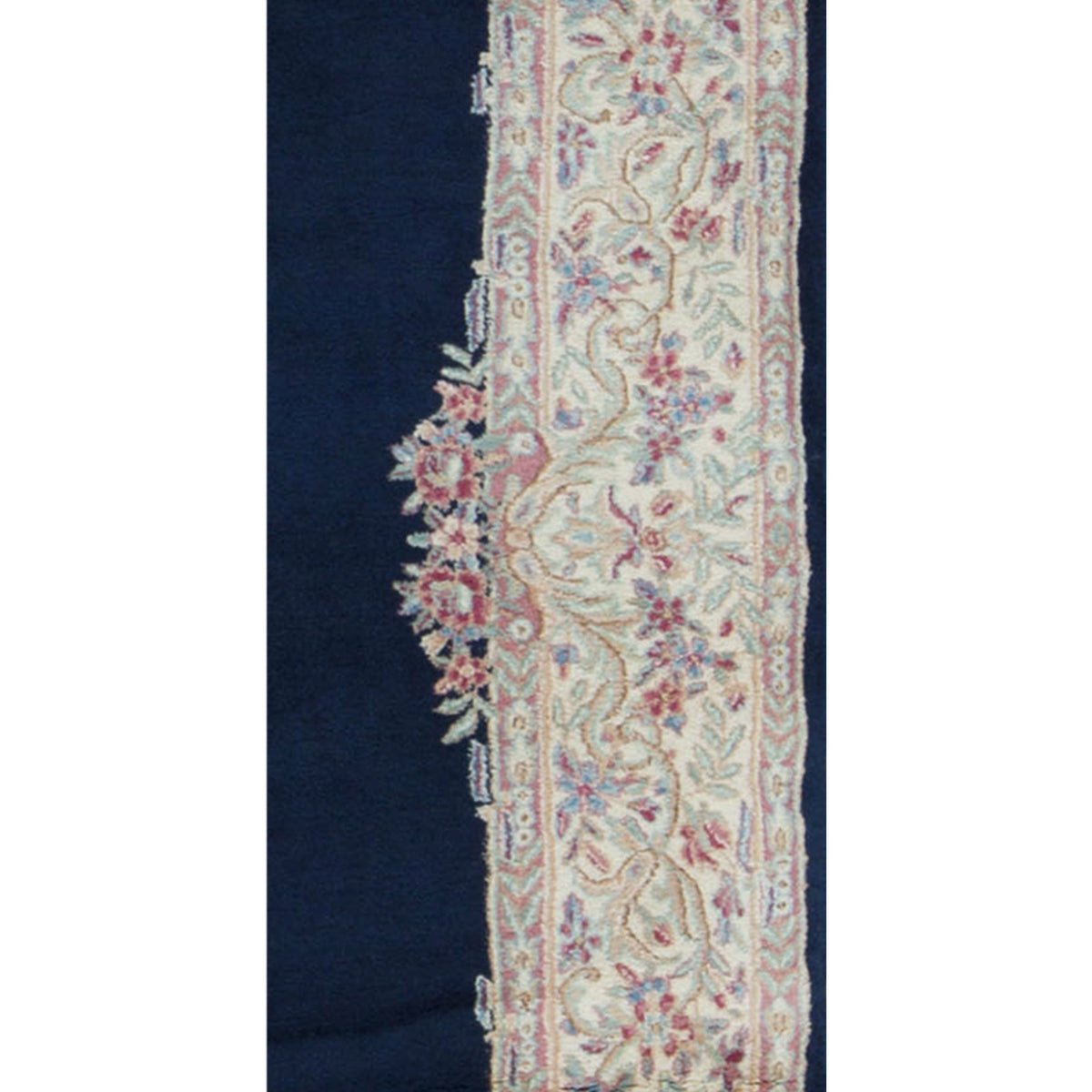 SEMI-ANTIQUE KIRMAN NAVY / IVORY 6' X 9'
