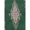 SEMI-ANTIQUE KIRMAN GREEN / IVORY 4' X 6'