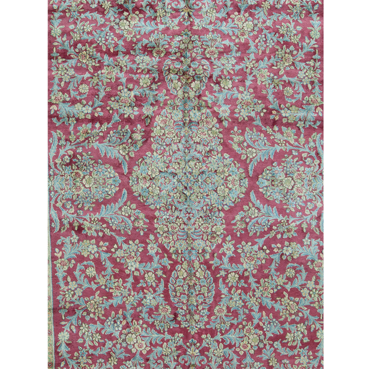 SEMI-ANTIQUE KIRMAN ROSE / BLUE 7'11" X 20'7"