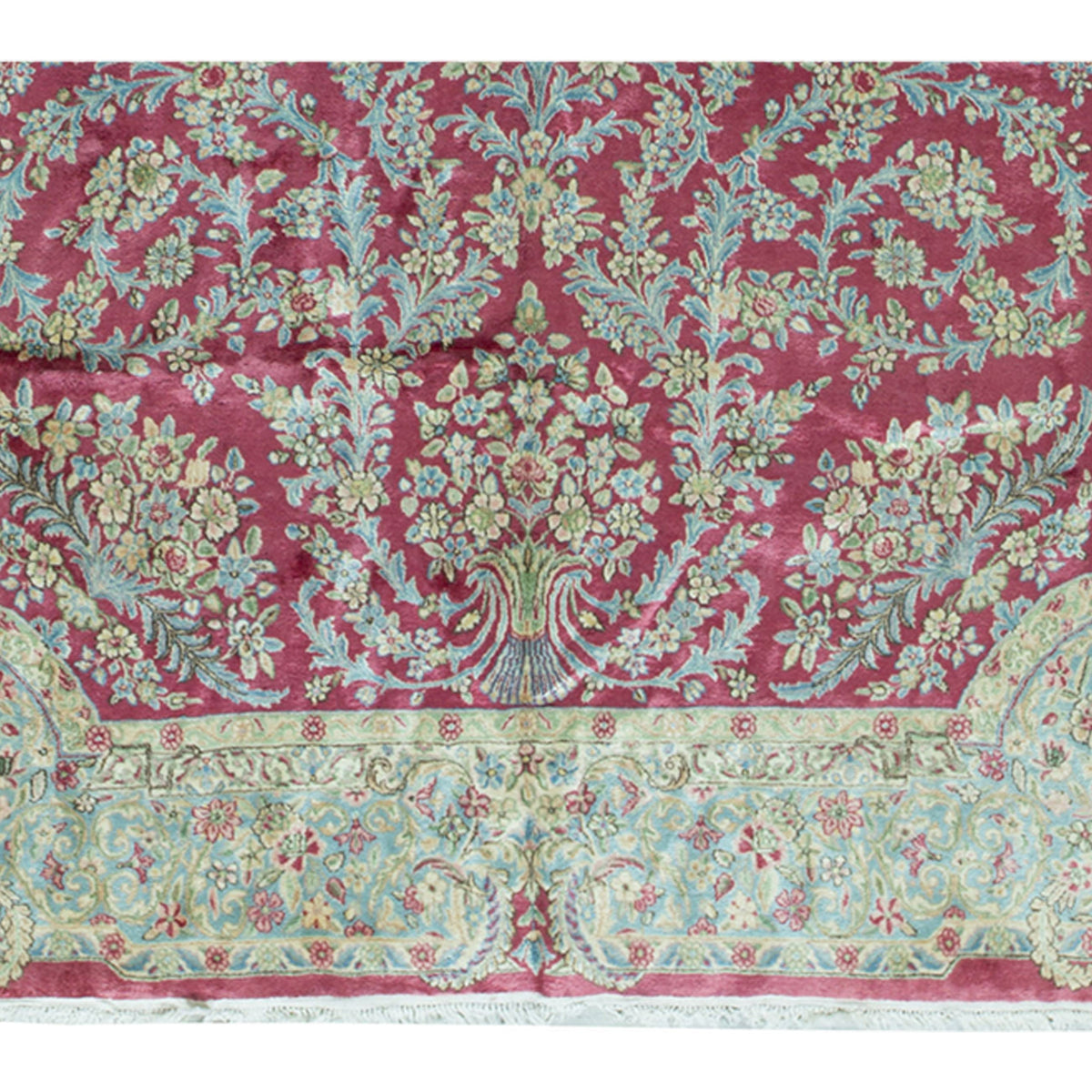 SEMI-ANTIQUE KIRMAN ROSE / BLUE 7'11" X 20'7"