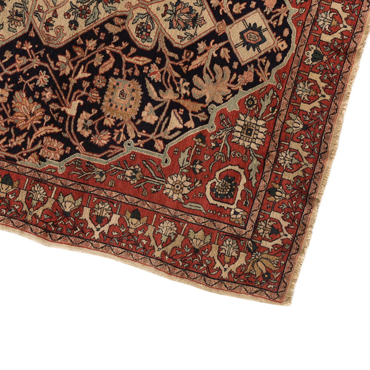 ANTIQUE PERSIAN FINE MALAYER BLACK / RED 4'4" X 6'7"