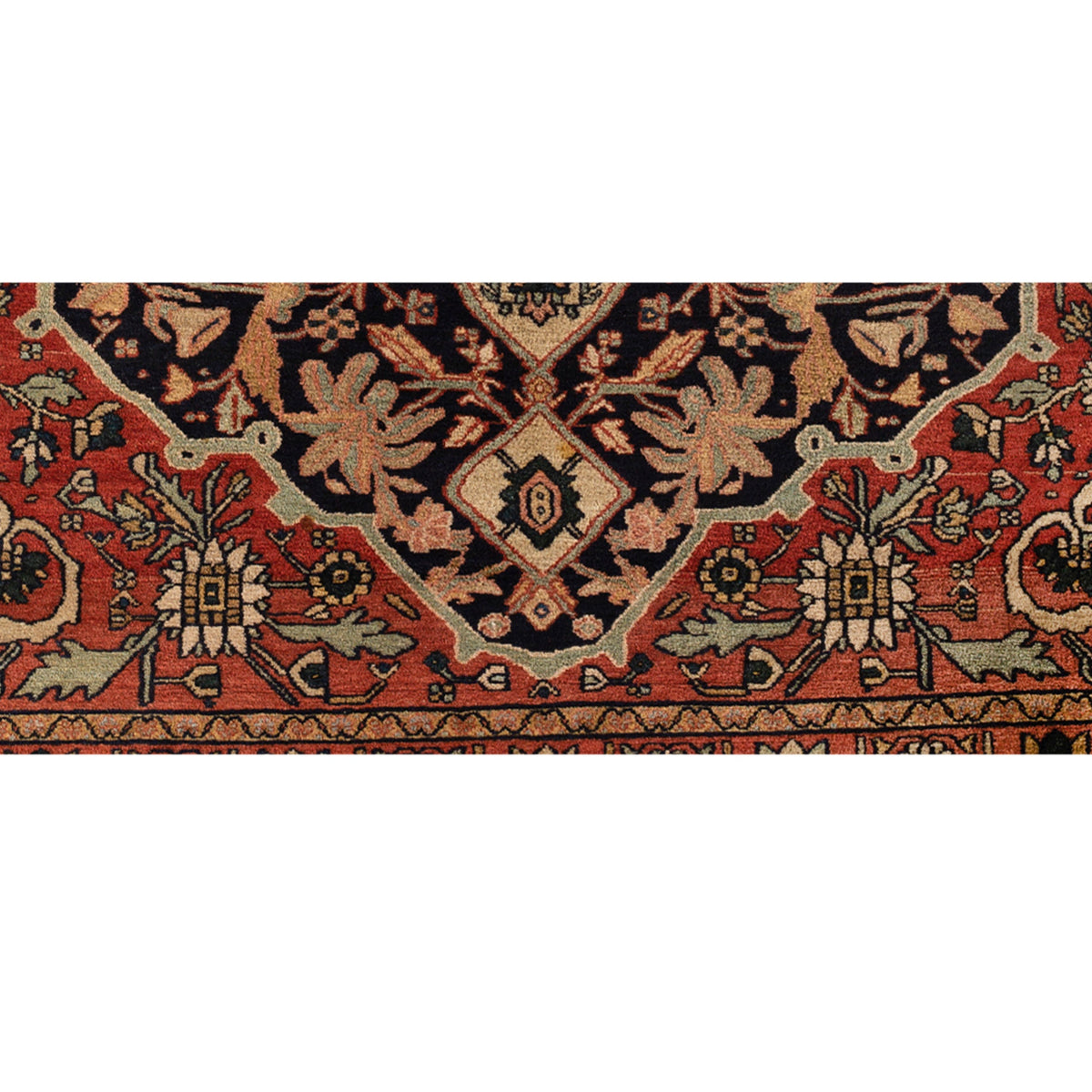 ANTIQUE PERSIAN FINE MALAYER BLACK / RED 4'4" X 6'7"