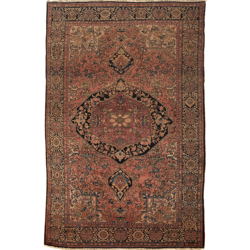 ANTIQUE PERSIAN FINE FARAHAN SAROUK MULTI  3'9" X 6'5"