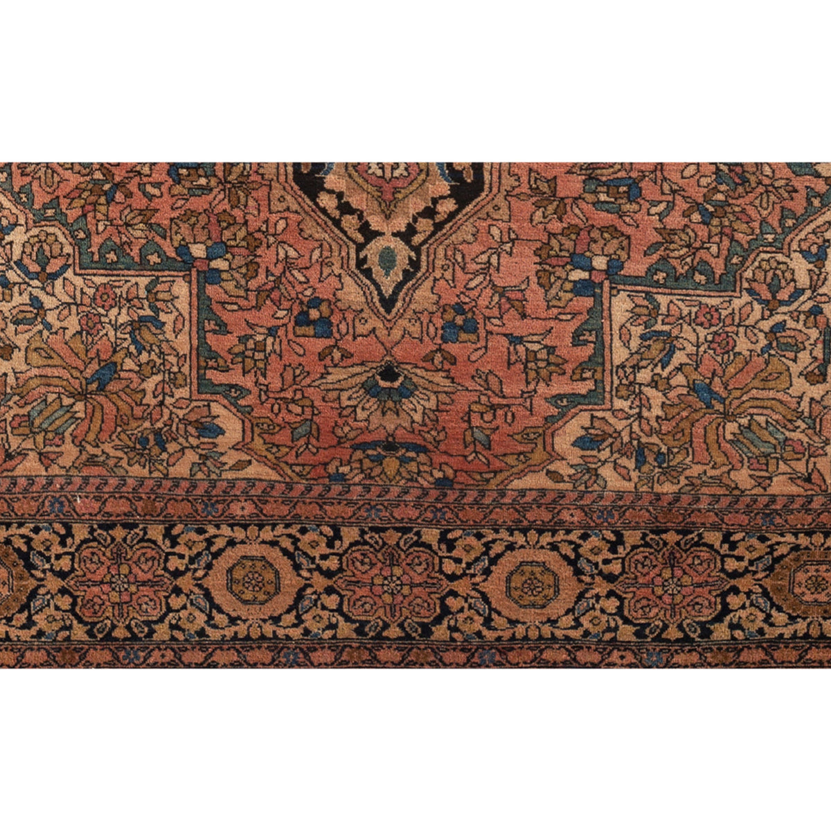 ANTIQUE PERSIAN FINE FARAHAN SAROUK MULTI  3'9" X 6'5"
