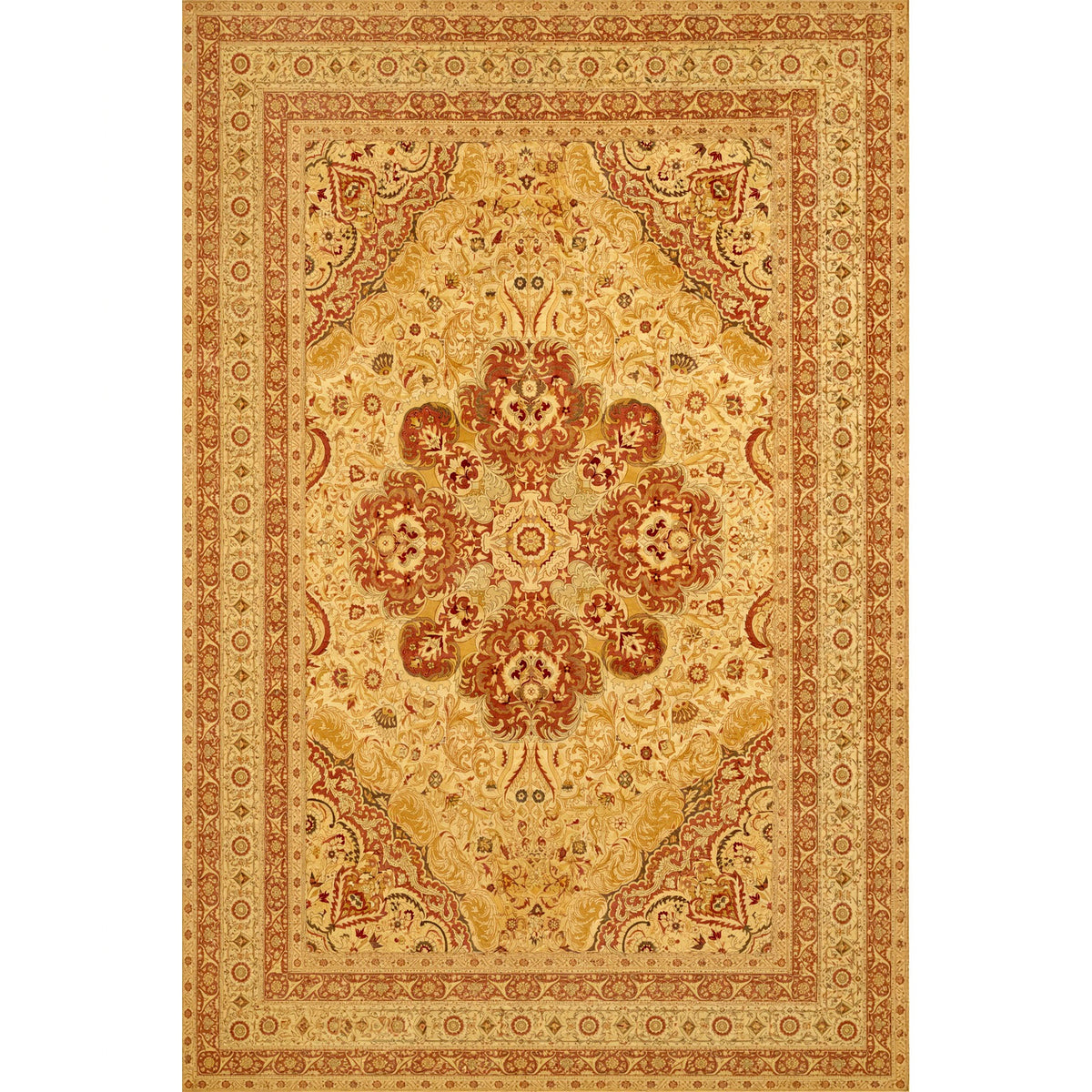 ANTIQUE INDIA AGRA STYLE AGRA IVORY / IVORY 16'9" X 22'9"