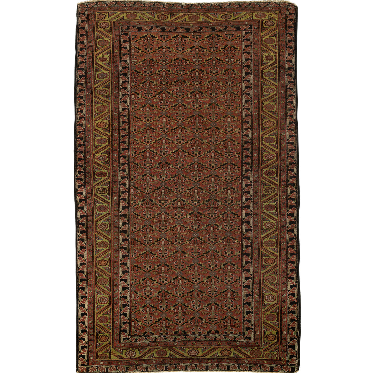 ANTIQUE PERSIAN FINE MALAYER MULTI  3'11" X 6'11"