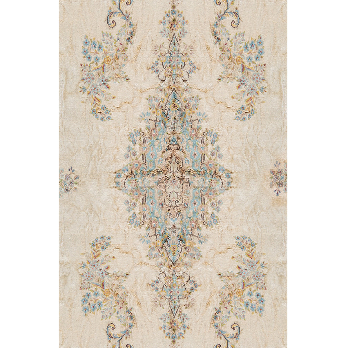 SEMI-ANTIQUE KIRMAN IVORY / BLUE 10'7" X 17'2"
