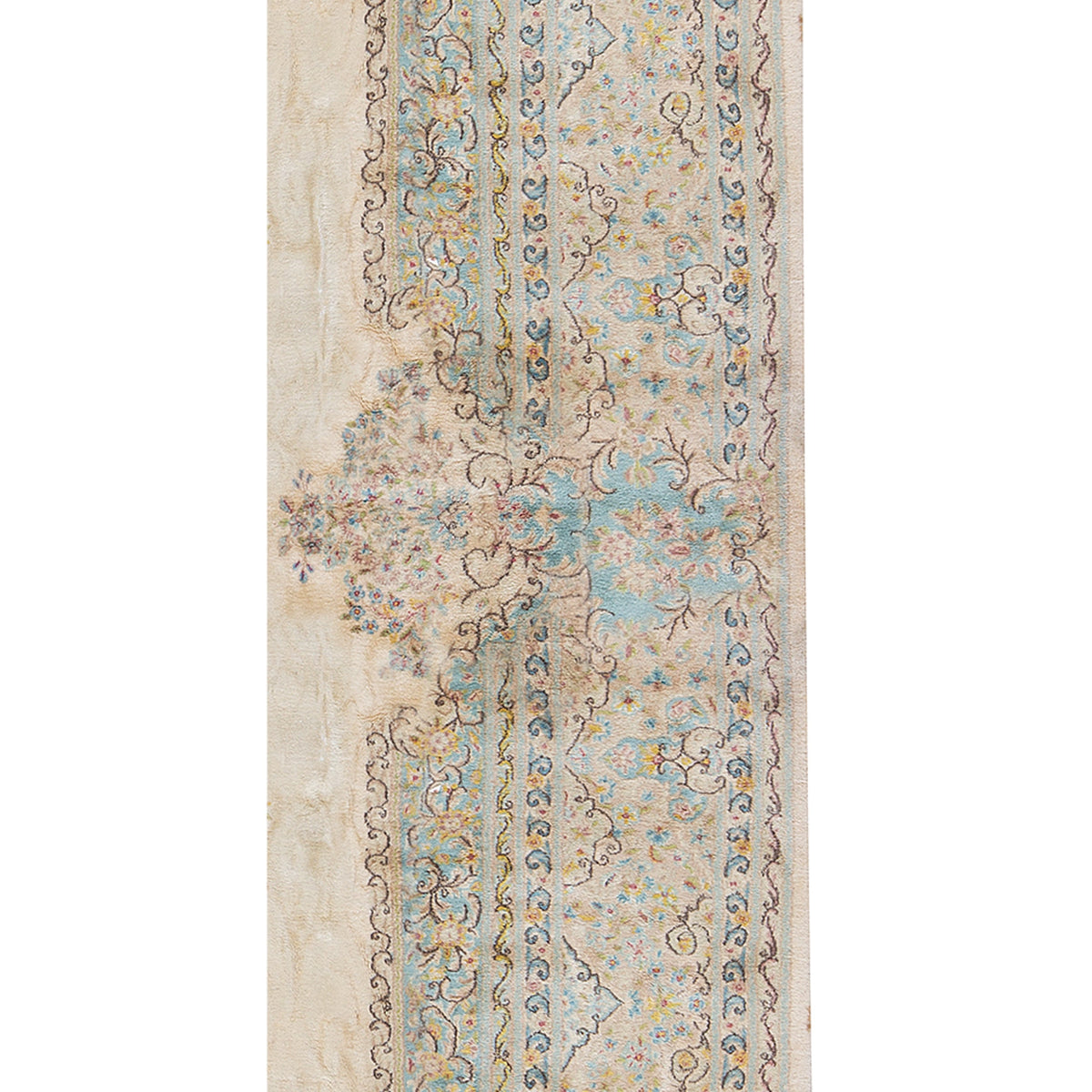 SEMI-ANTIQUE KIRMAN IVORY / BLUE 10'7" X 17'2"