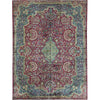 SEMI-ANTIQUE KIRMAN RED / BLUE 9'1" X 12'1"