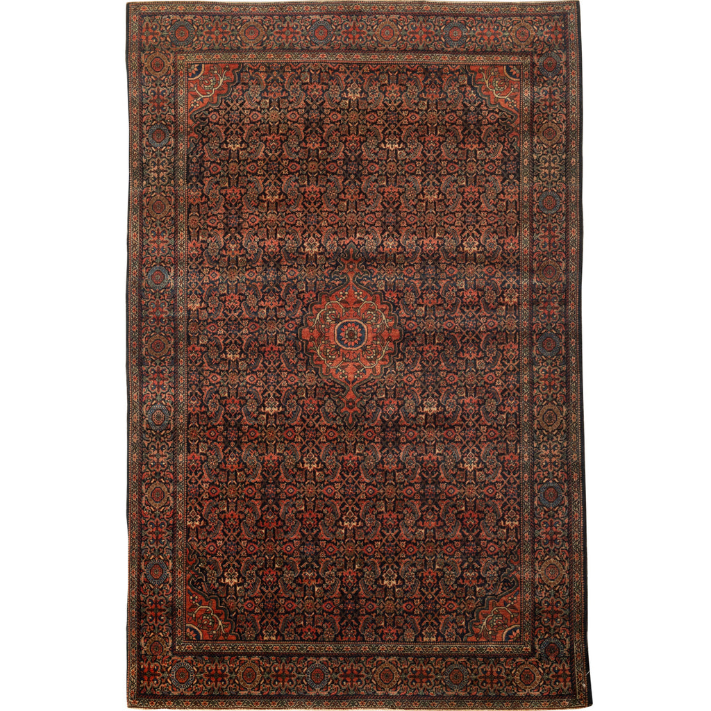 ANTIQUE PERSIAN FINE FARAHAN SAROUK MULTI  4'2" X 6'4"