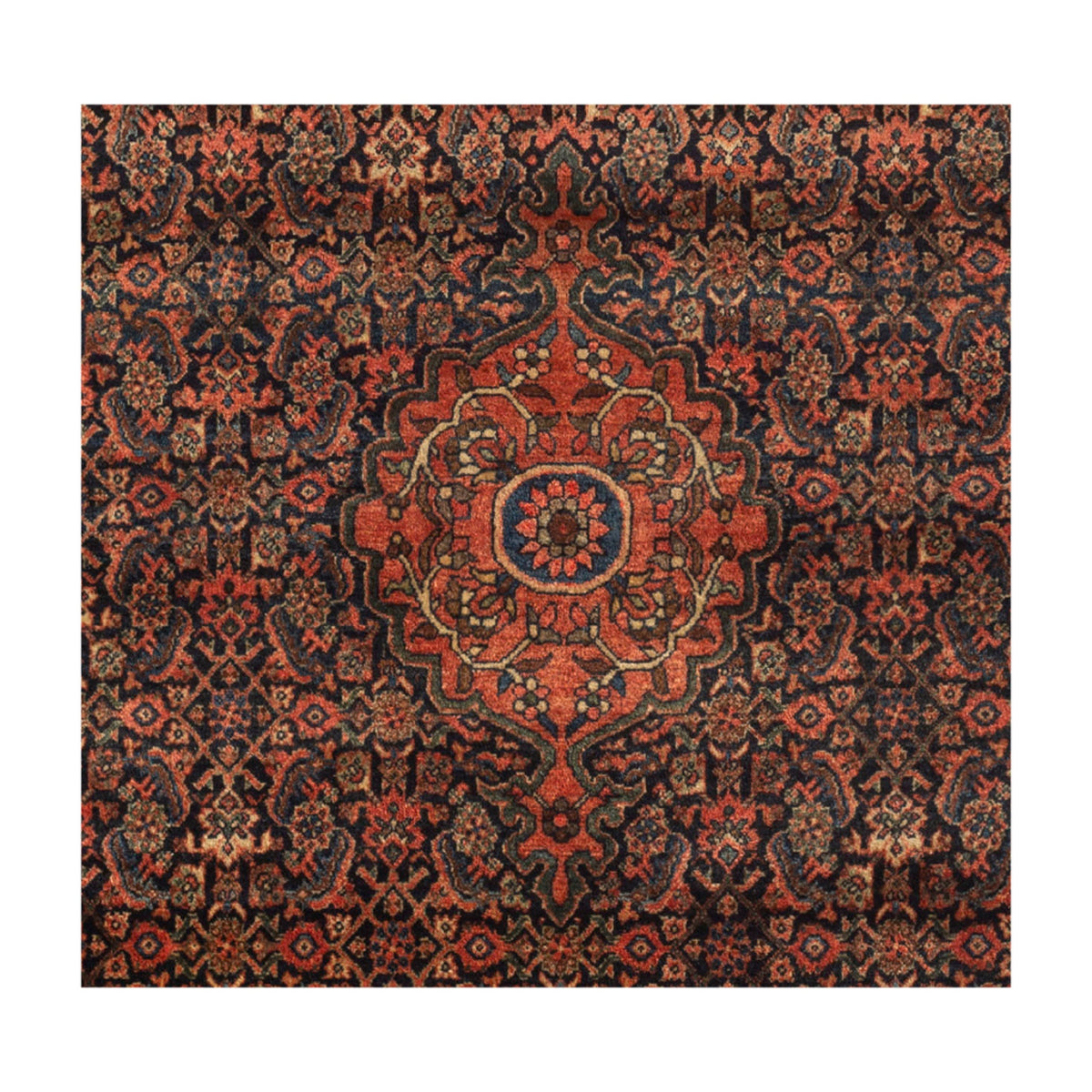 ANTIQUE PERSIAN FINE FARAHAN SAROUK MULTI  4'2" X 6'4"