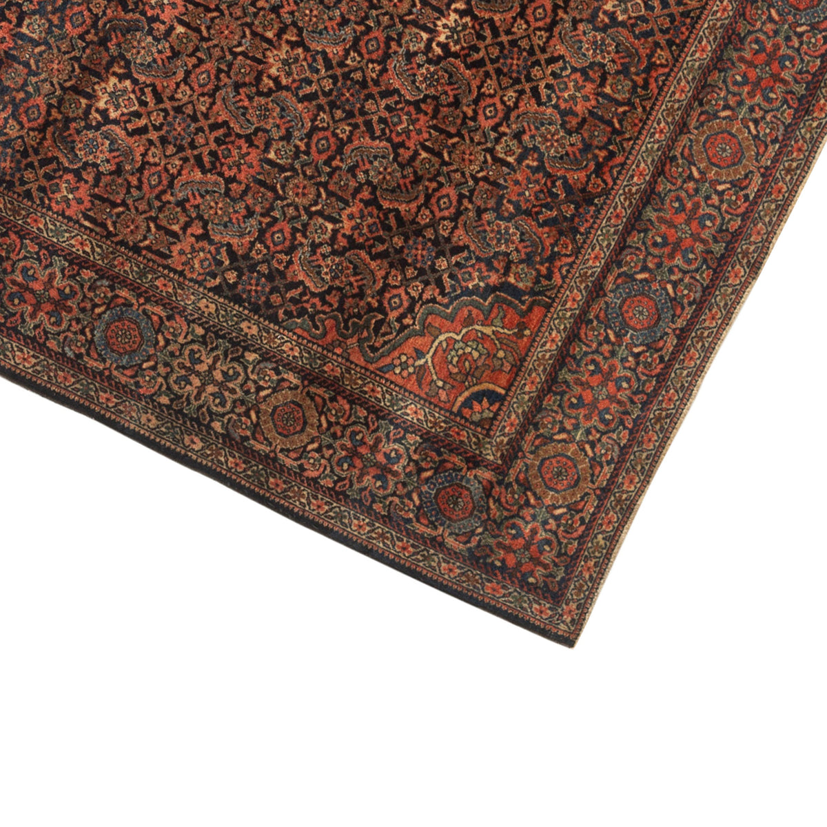 ANTIQUE PERSIAN FINE FARAHAN SAROUK MULTI  4'2" X 6'4"