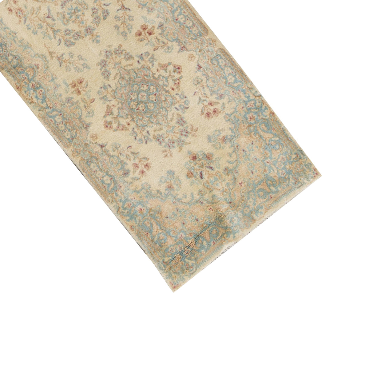 SEMI-ANTIQUE KIRMAN IVORY / BLUE 2'4" X 12'5"