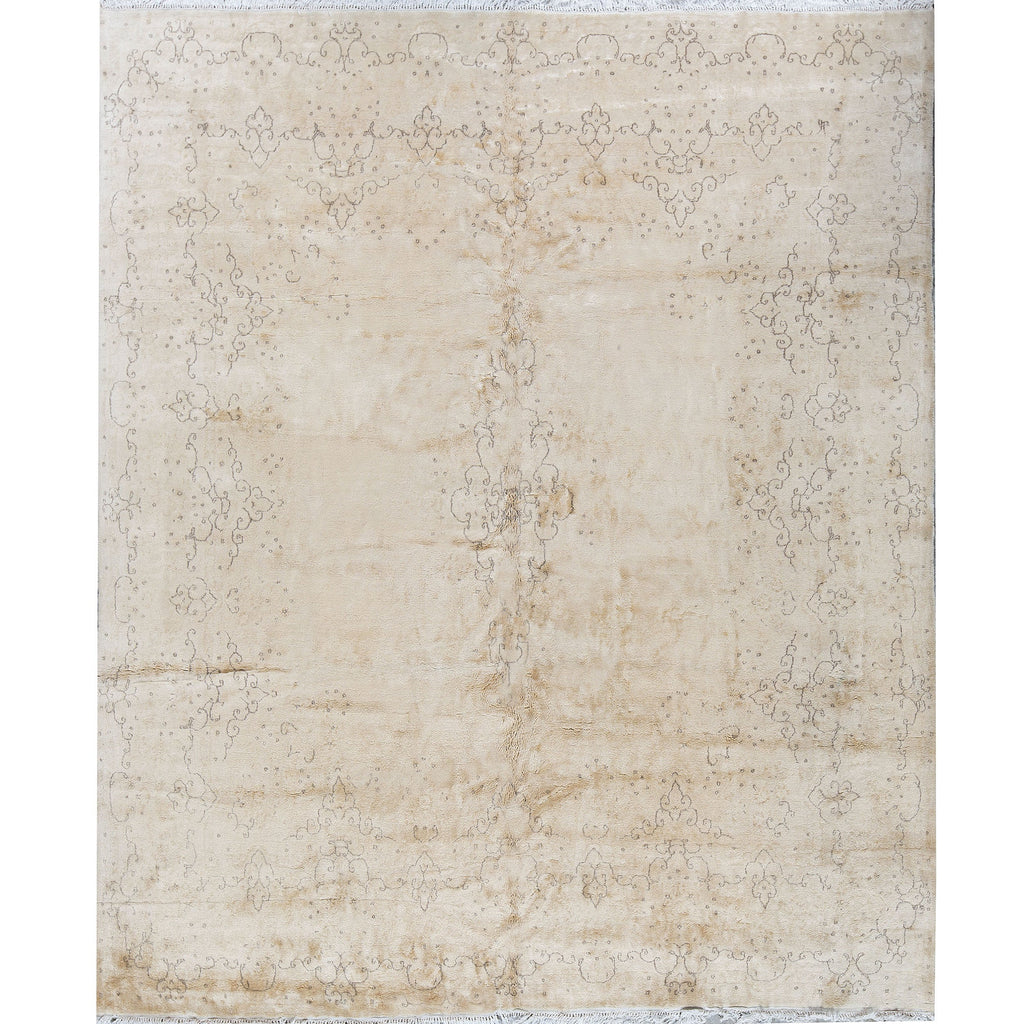 SEMI-ANTIQUE KIRMAN IVORY 9'10" X 11'6"